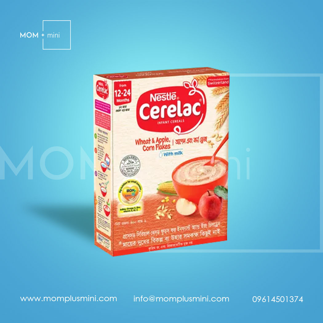 Nestle Cerelac Wheat & Apple, Corn Flakes with Milk Stage 4 Baby Food 12-24 months 400gm Box