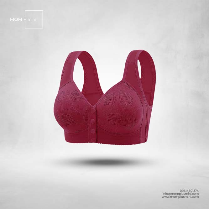 FloralFeed Nursing Bra Padded Maroon