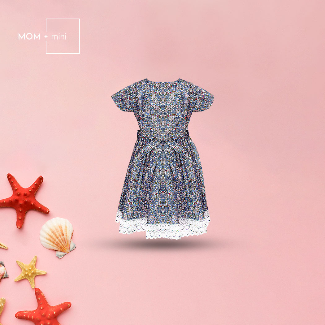 Baby Frock Floral Printed with Lace Work Premium Quality