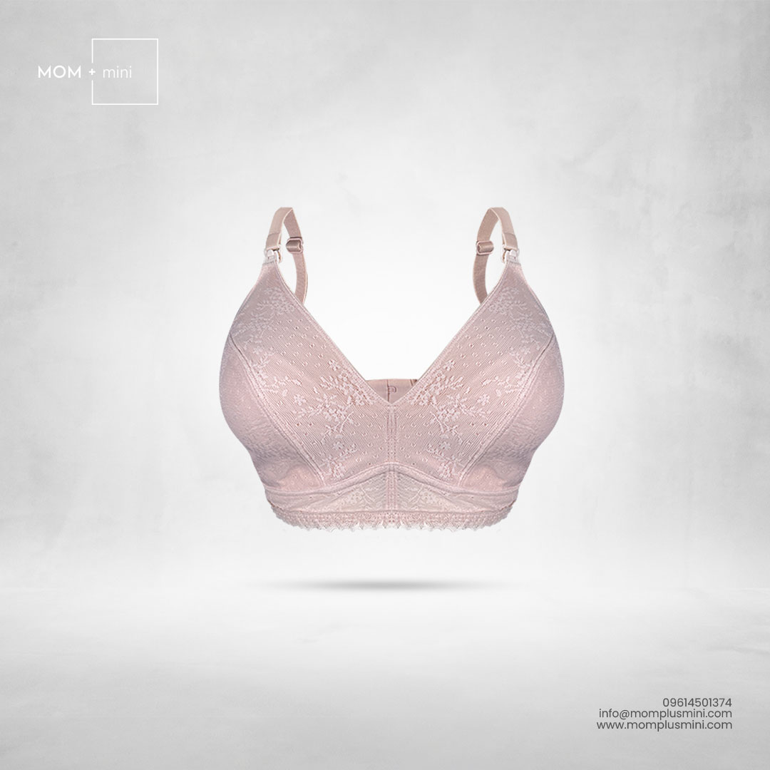 Delightfull Peach Net Desing Non Padded Nursing Bra