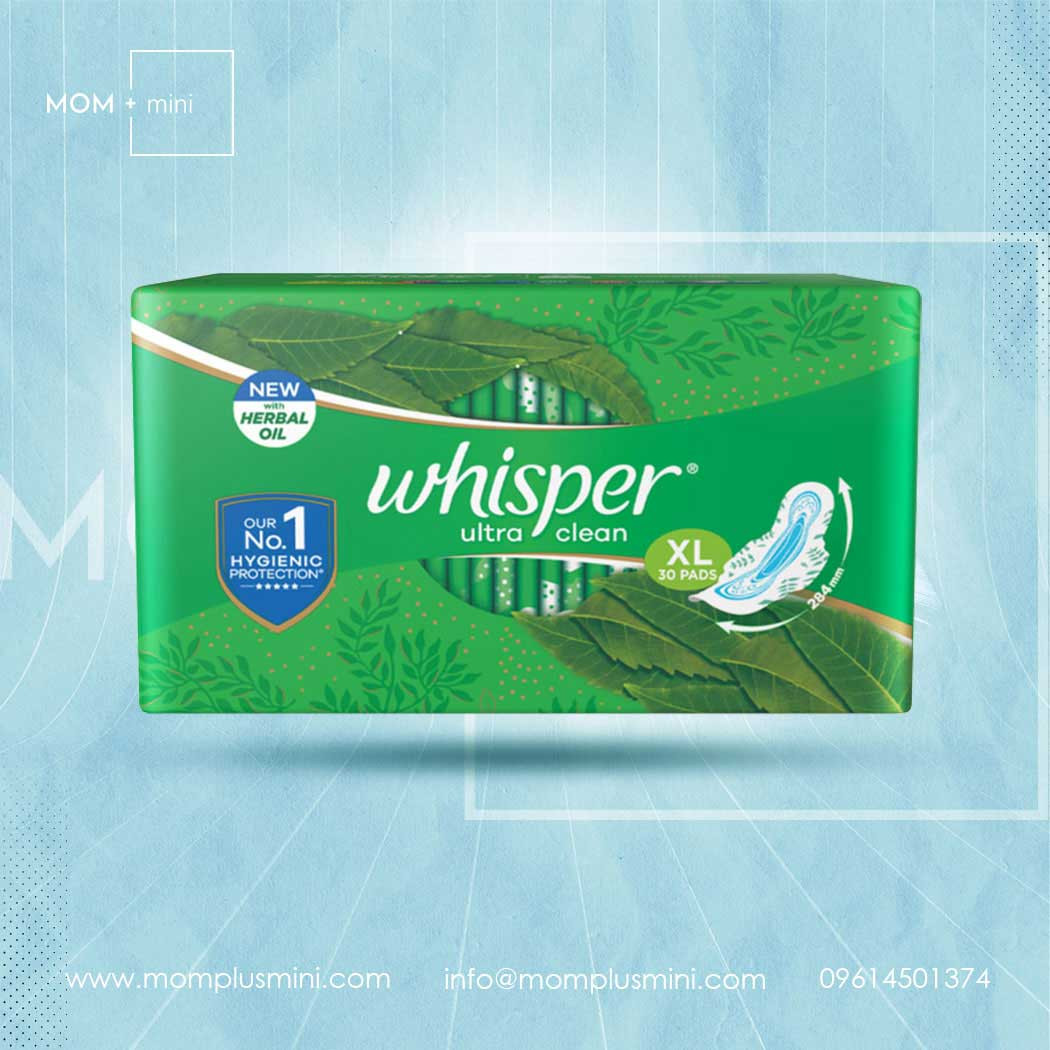  Whisper Ultra Night Sanitary Pads for Women, XL+ 30 Napkins