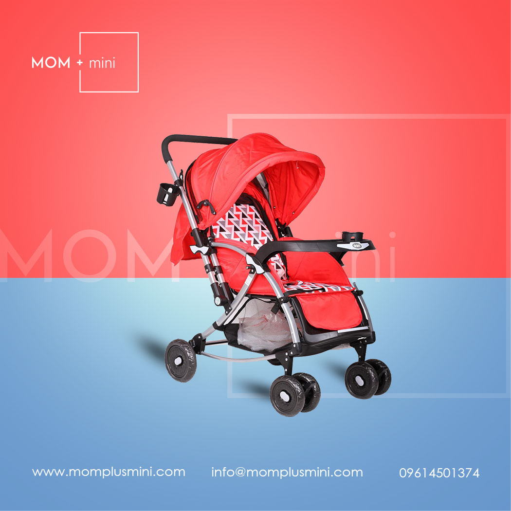 Baby Cradle Stroller Red