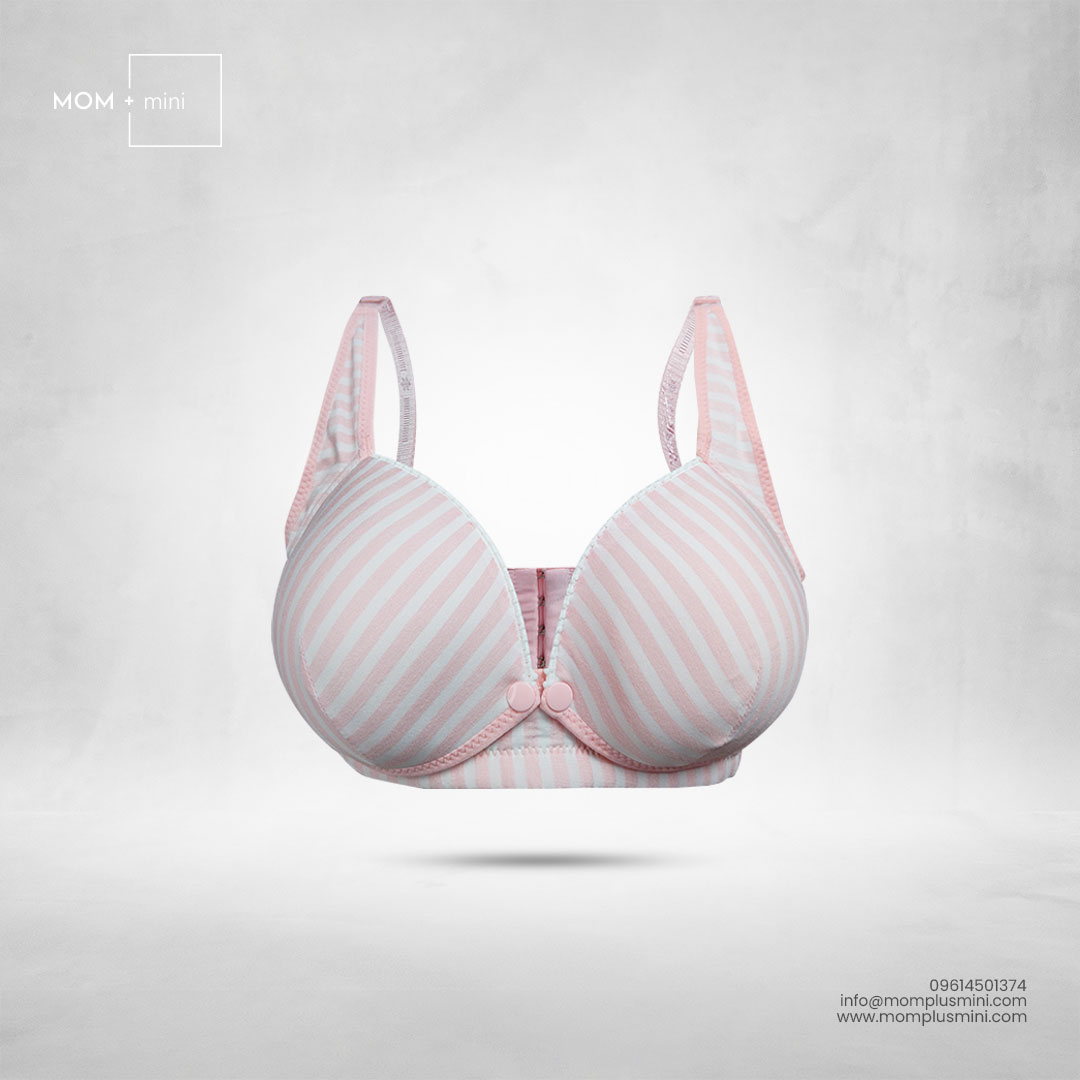 Stripe Serenity Nursing Bra Peach Light Padded