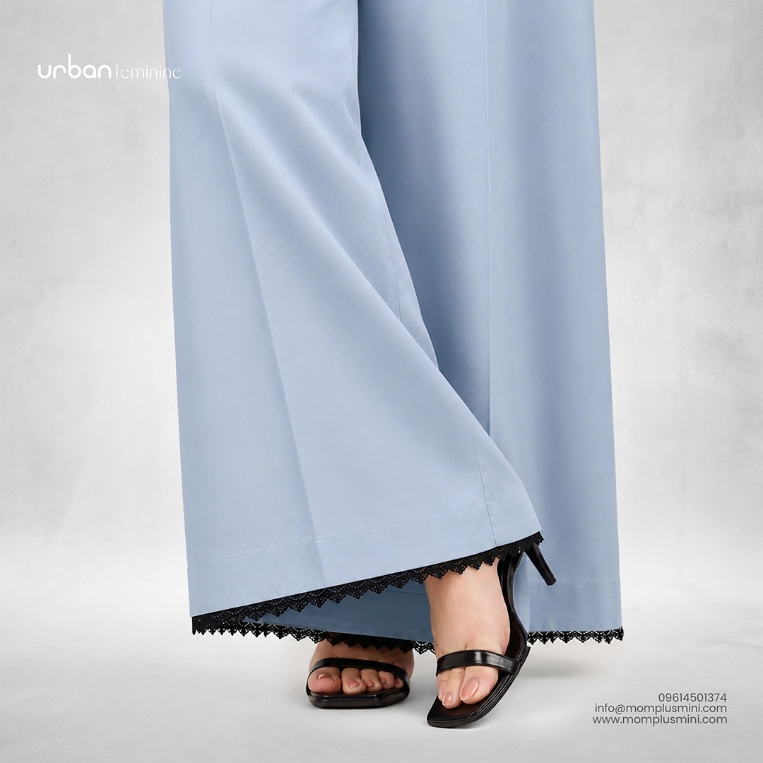 Aria Lace Wide-Leg Pant | Steel Gray