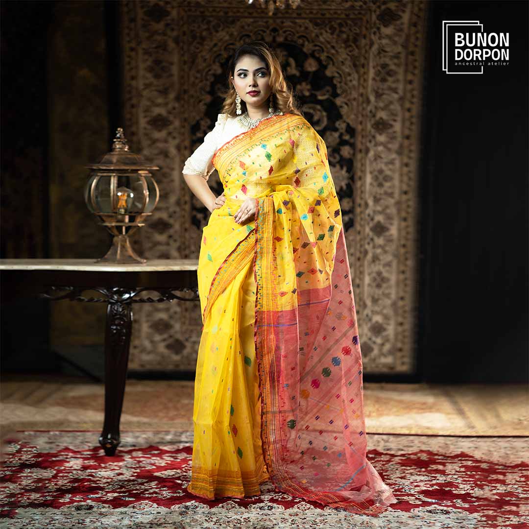 Saffron Splendor Legacy Jamdani Saree