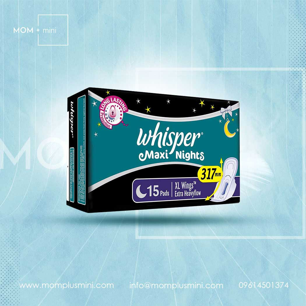 Buy Whisper Sanitary Pads Maxi Nights Xl Wings Extra Heavy Flow 15