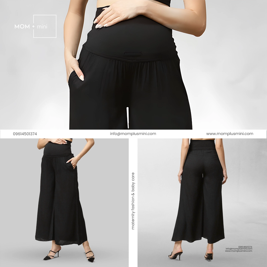 Feather Fit Maternity Palazzo Black