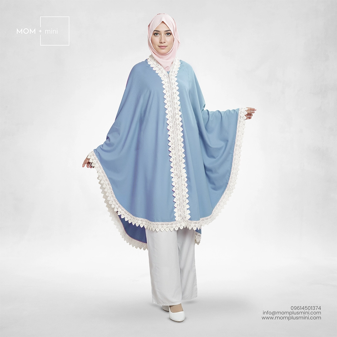 Multipurpose Khimar Bloom Pastel Sky