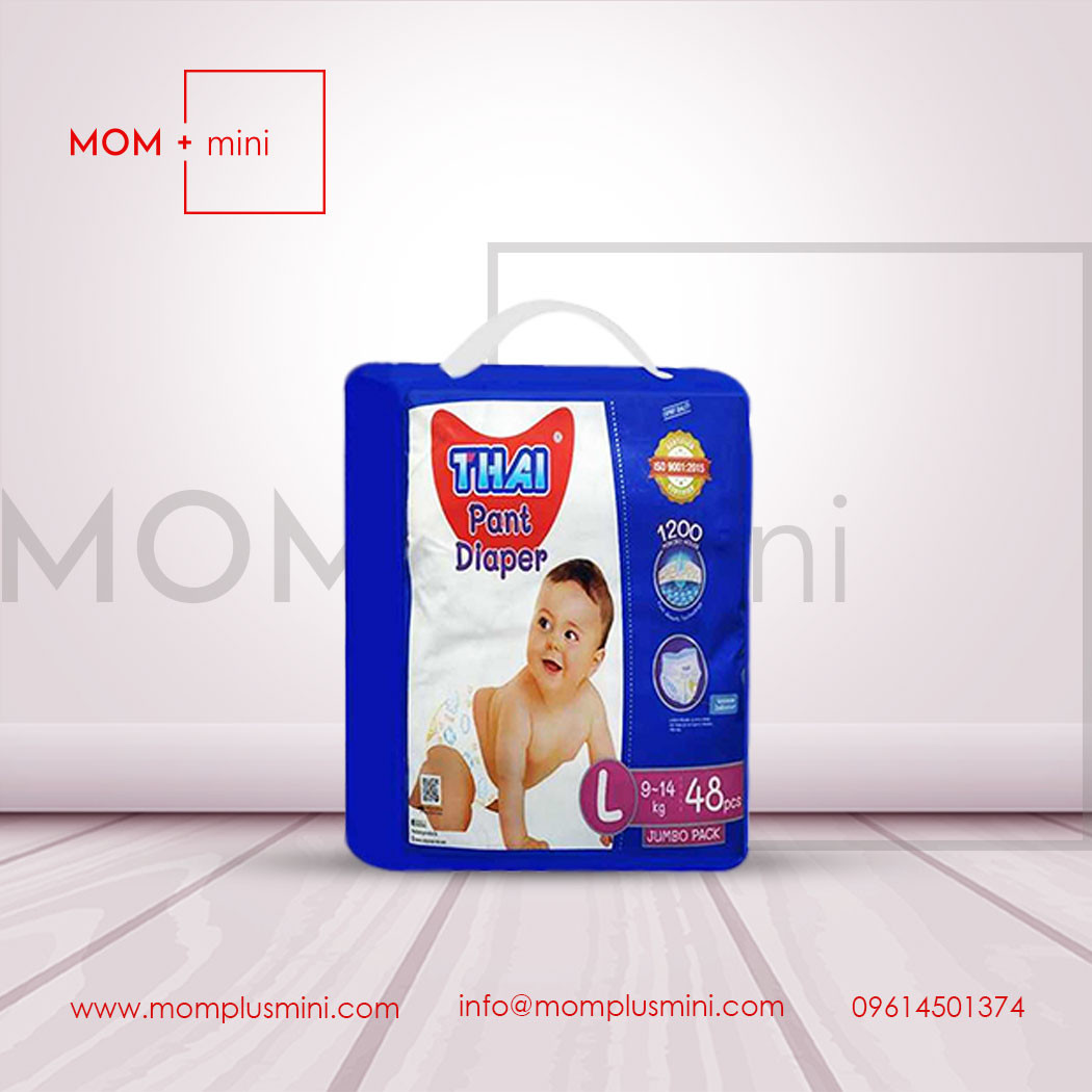 Thai Baby Diapers Pants Jumbo Pack L 9-14 kg 48 Pcs