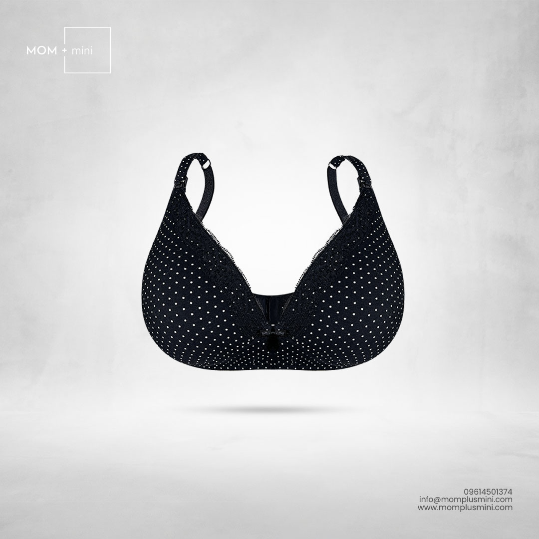 Amity Dotted Black Nursing Bra Padded