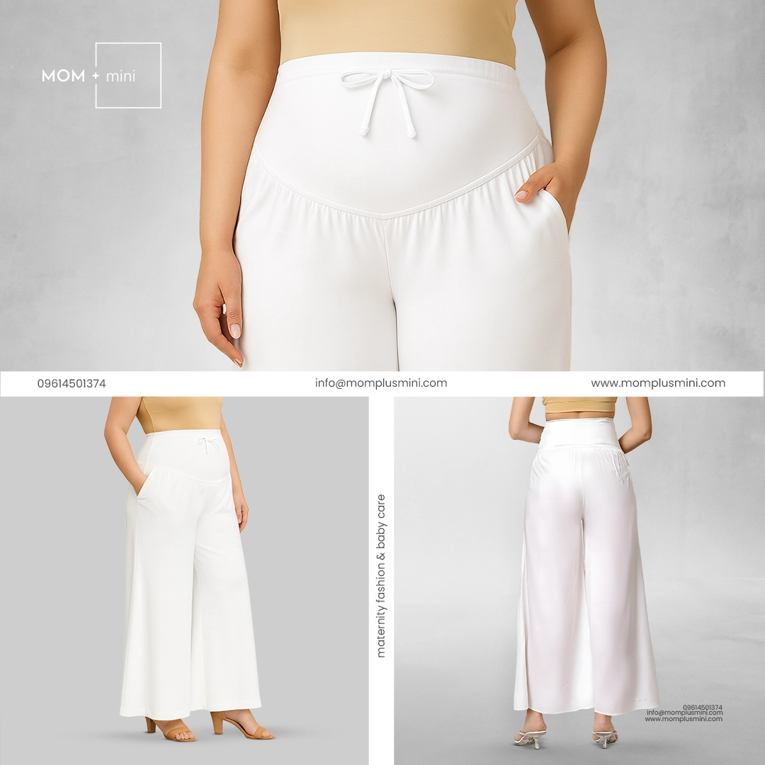 Feather Fit Palazzo White