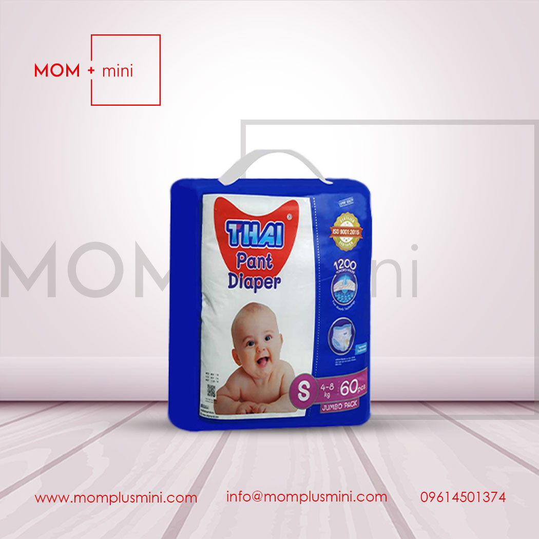 Thai Baby Diaper Pant Jumbo Pack S 4-8 kg 60 Pcs