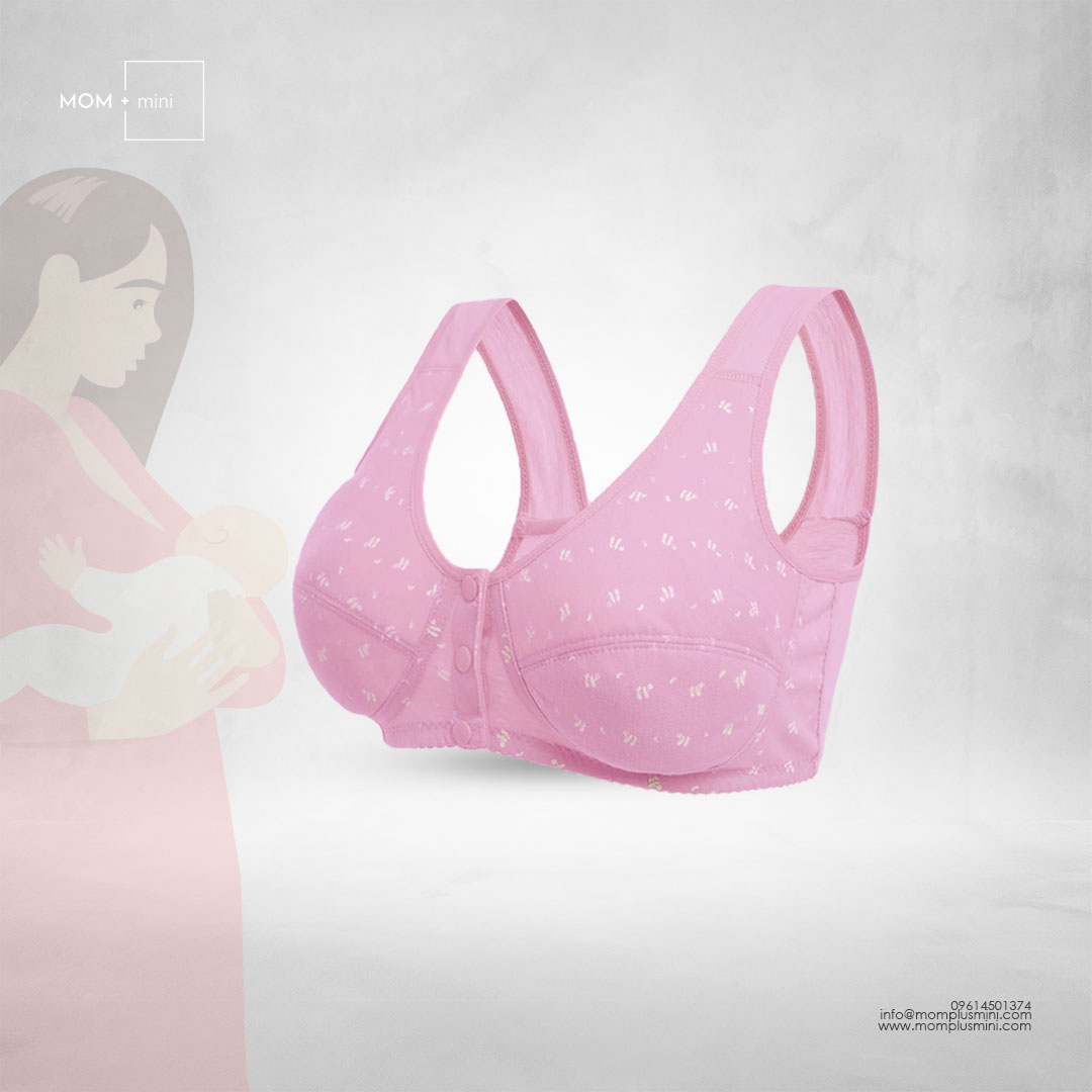 Maternity Bra Front Button with Breast Feeding Feature Pink