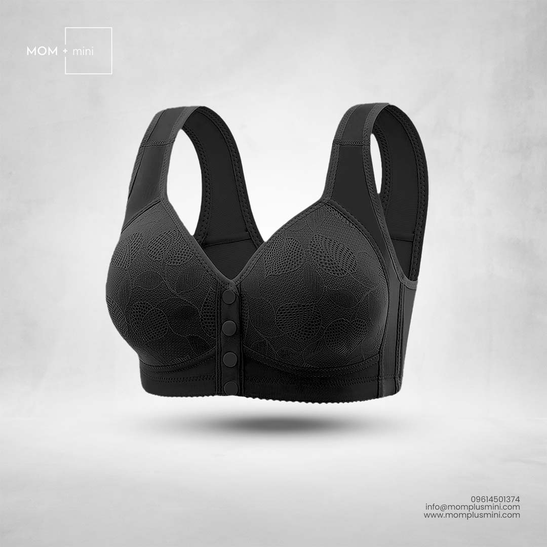 FloralFeed Nursing Bra Padded Black
