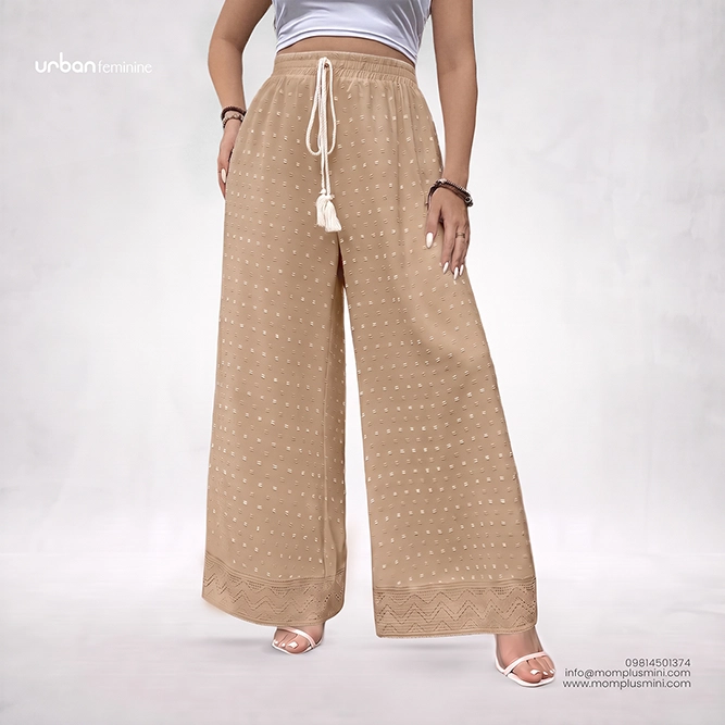 Elegant Lace Flow Pant | Mocha