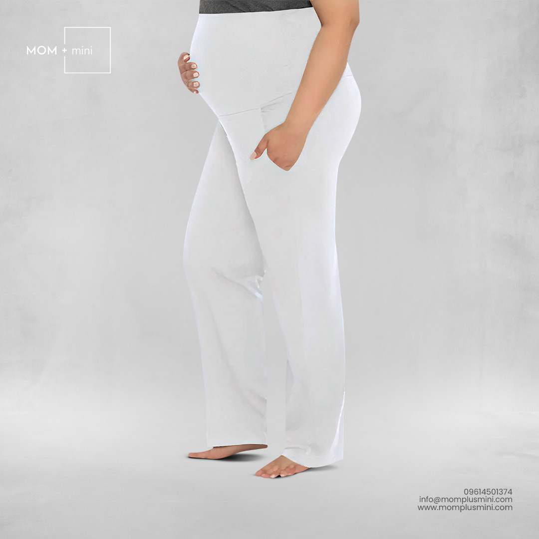 Classic Comfort Maternity Pant White