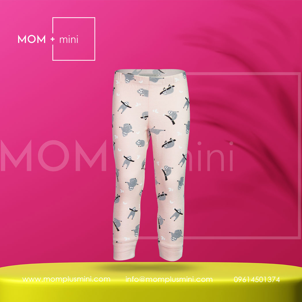 Baby Leggings Light Baby Pink Sloth