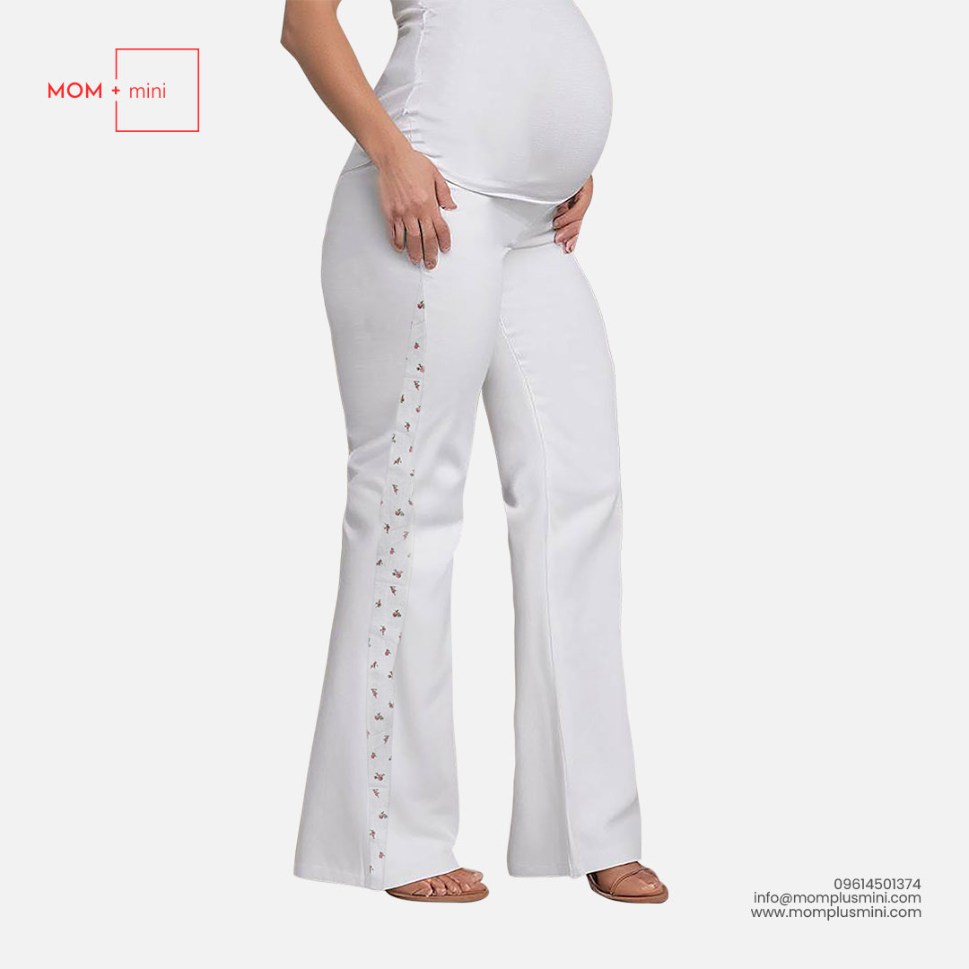 Twill Smart Maternity Pant White