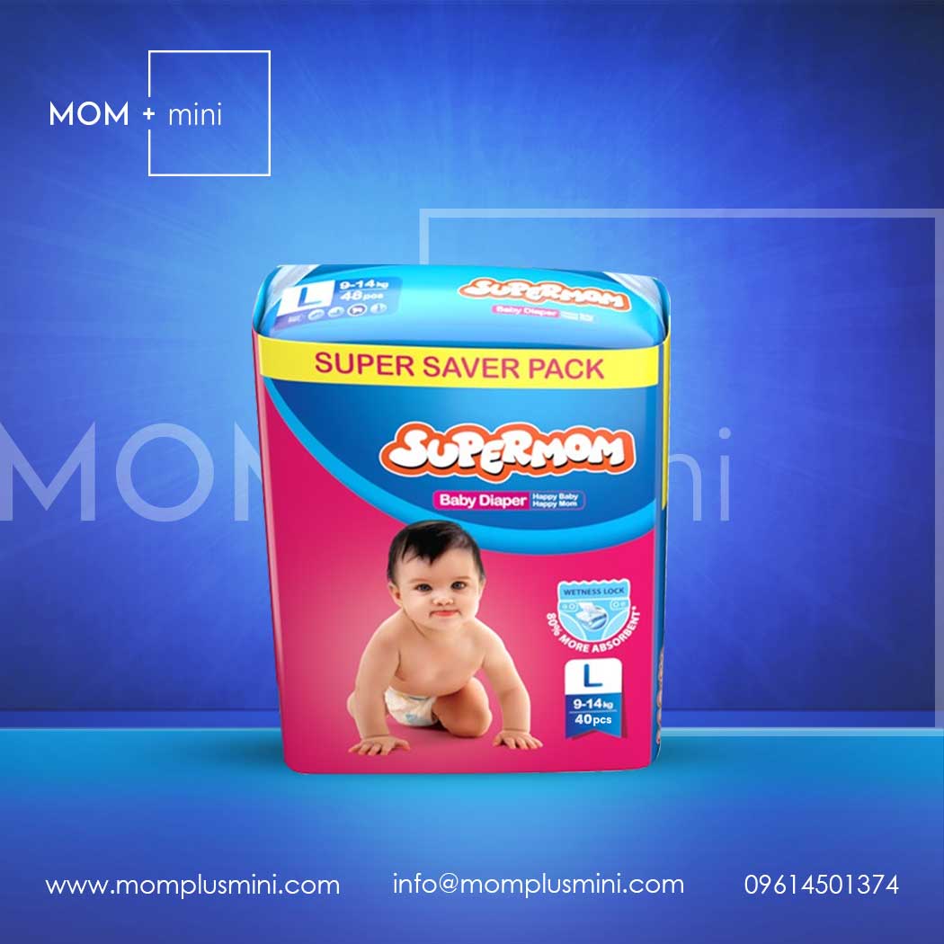 Supermom Baby Diaper L Size 9-14 kg 40 Pcs