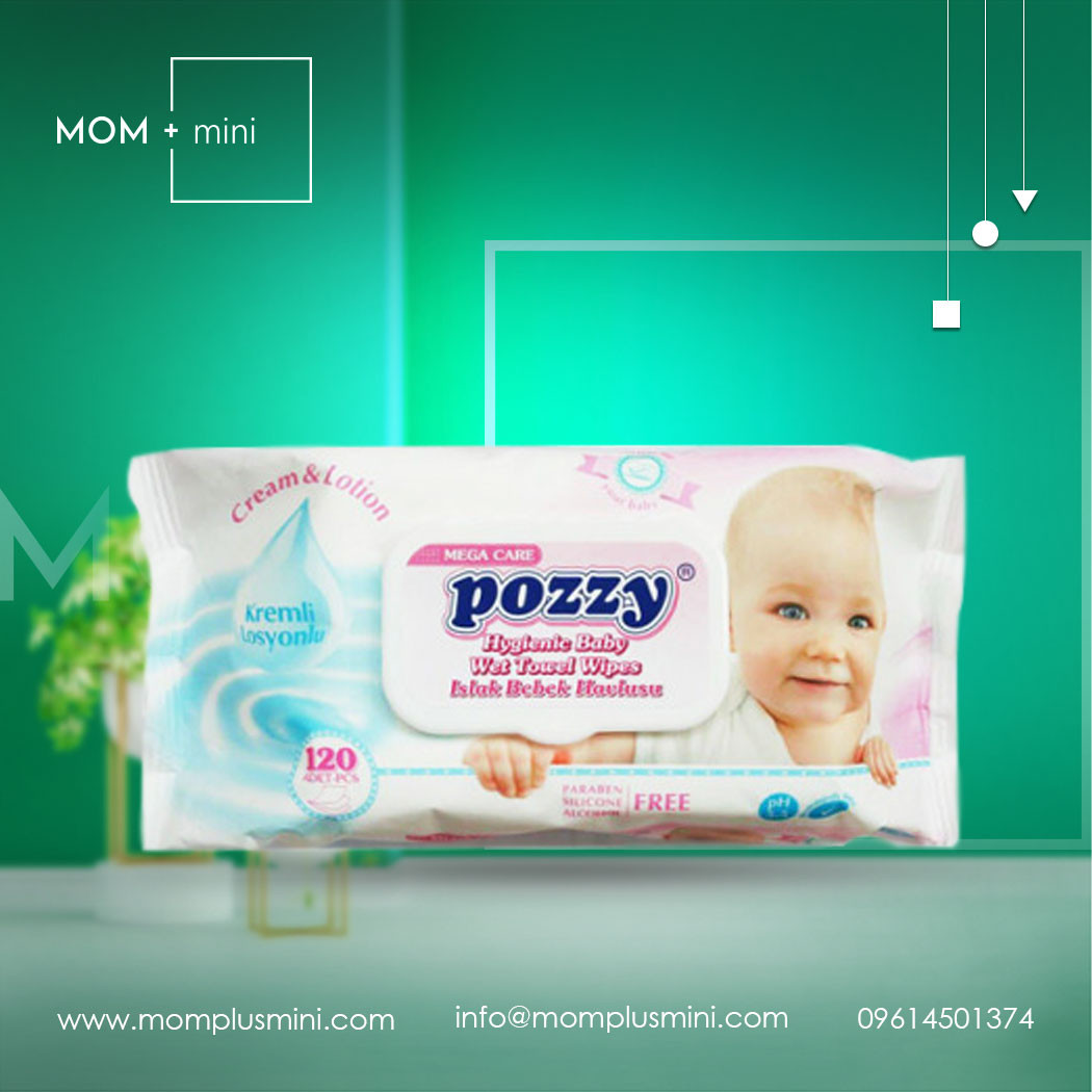 Pozzy Baby Wet Wipes 120 pcs