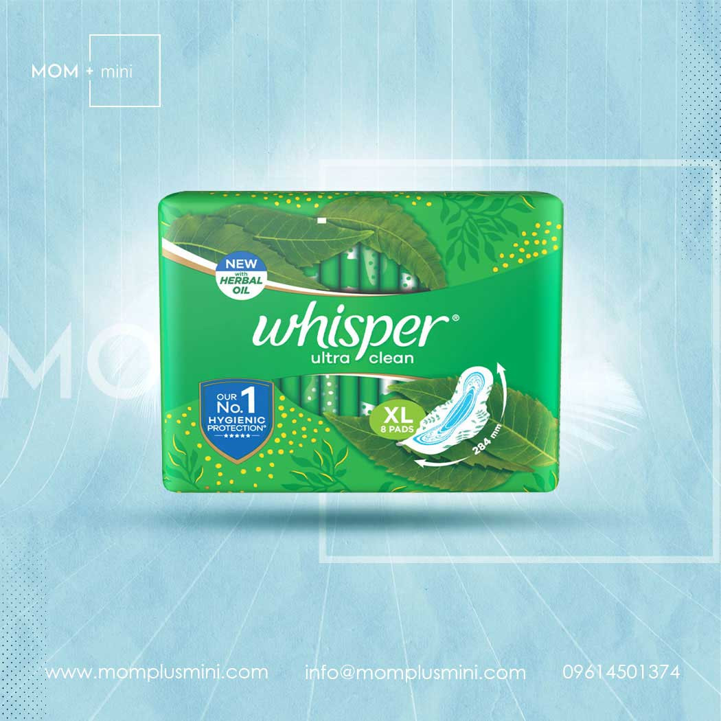 Whisper Ultra Clean Wings Sanitary Pads XL 8 Napkins