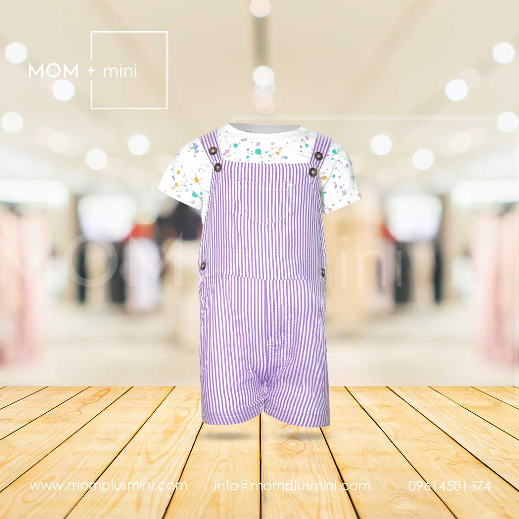 Top Rated Baby Girls Dungaree & T-Shirt Set Purple