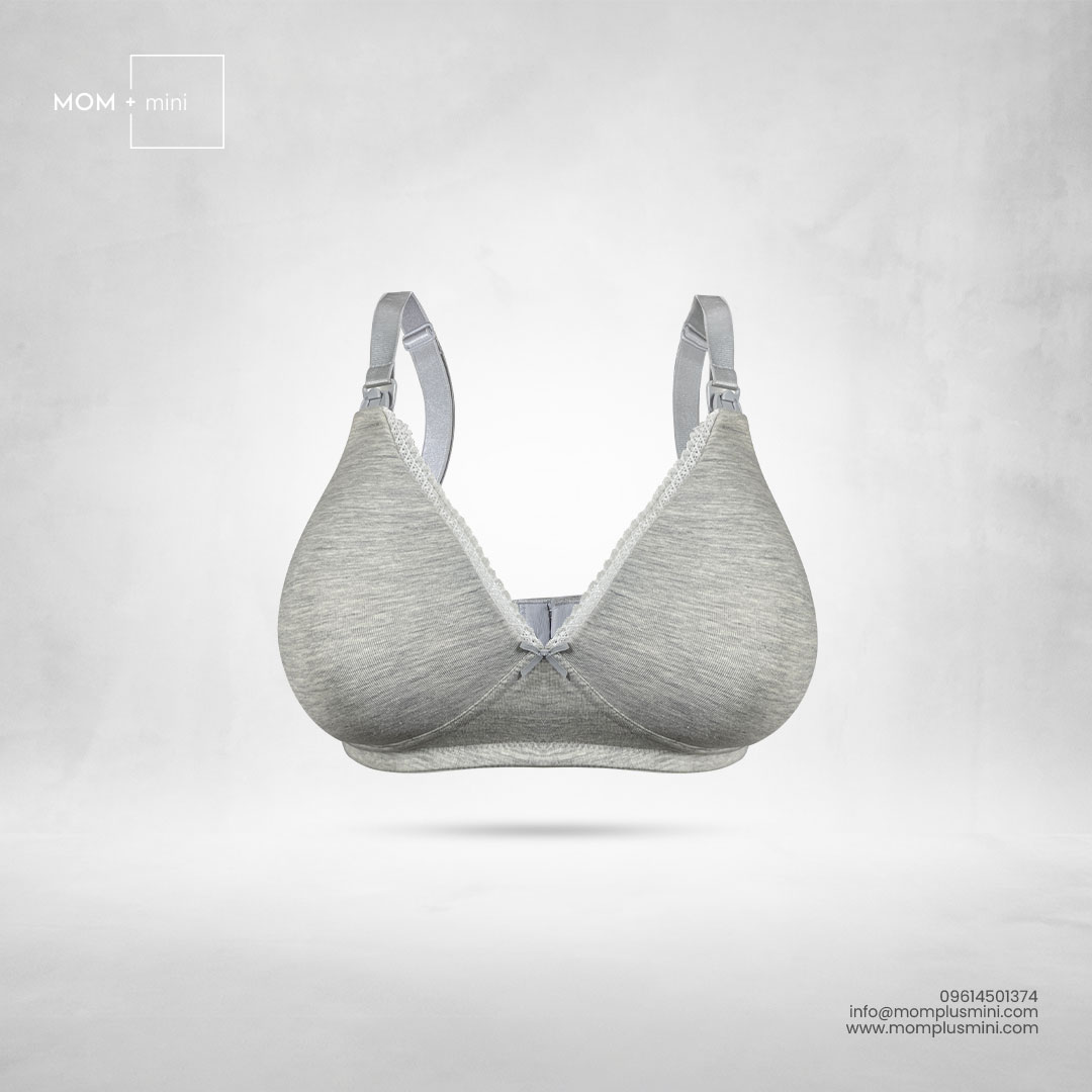 Bliss Striped Light Gray Nursing Bra Padded