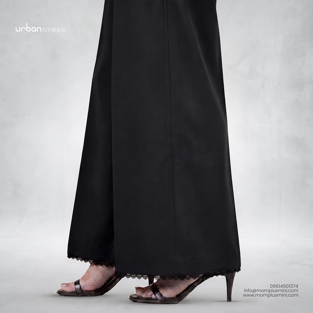 Aria Lace Wide-Leg Pant | Black