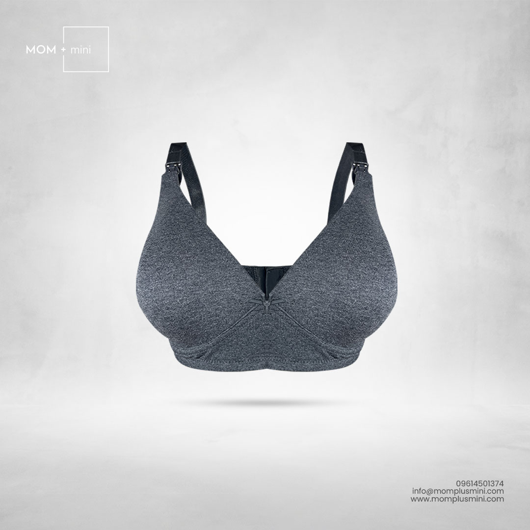 Dream Dark Gray Cotton Nursing Bra Padded