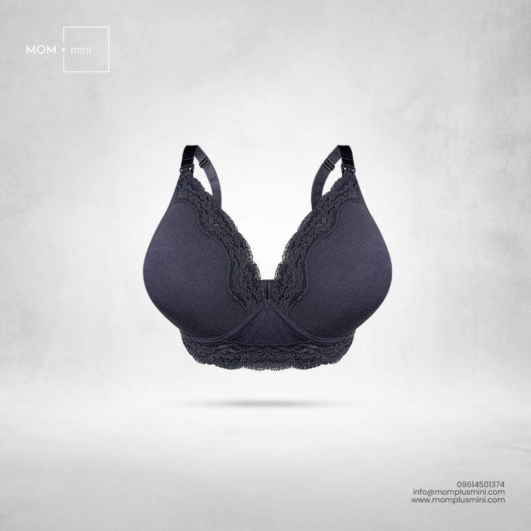 Unity Lace Plain Gray Nursing Bra Padded