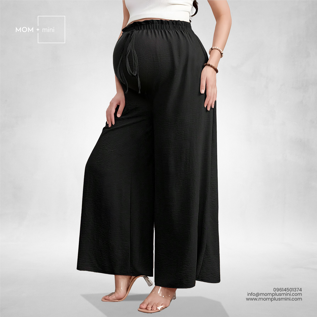 EleganceFit Wide-Leg Maternity Pant Black