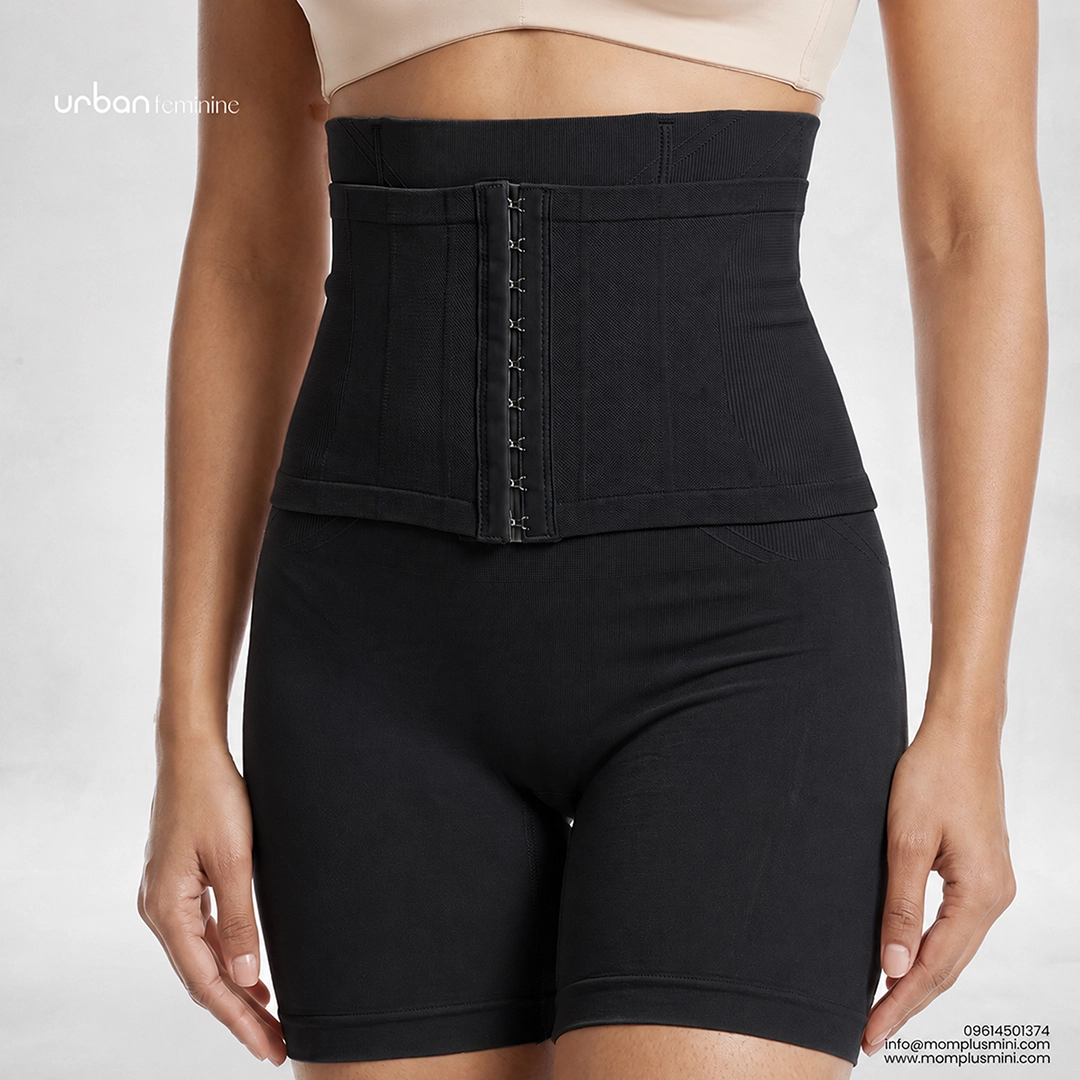 Abdominal Compression High Waist Shaping Shorts Black
