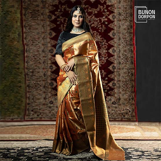 Copper Charm Heritage Silk Katan Saree