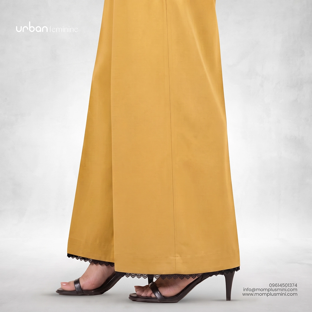 Aria Lace Wide-Leg Pant | Mustard Brown