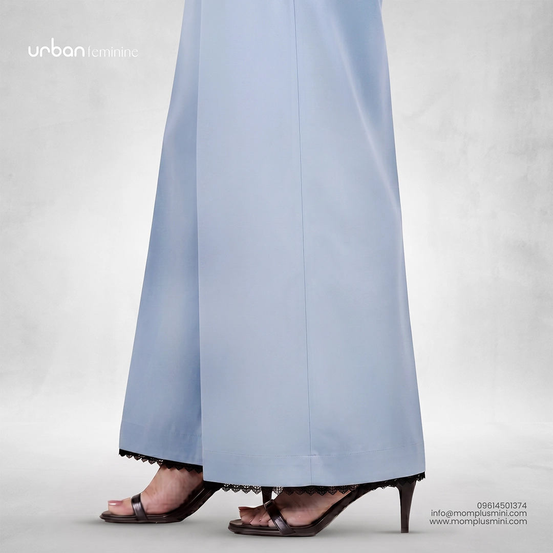 Aria Lace Wide-Leg Pant | Steel Gray
